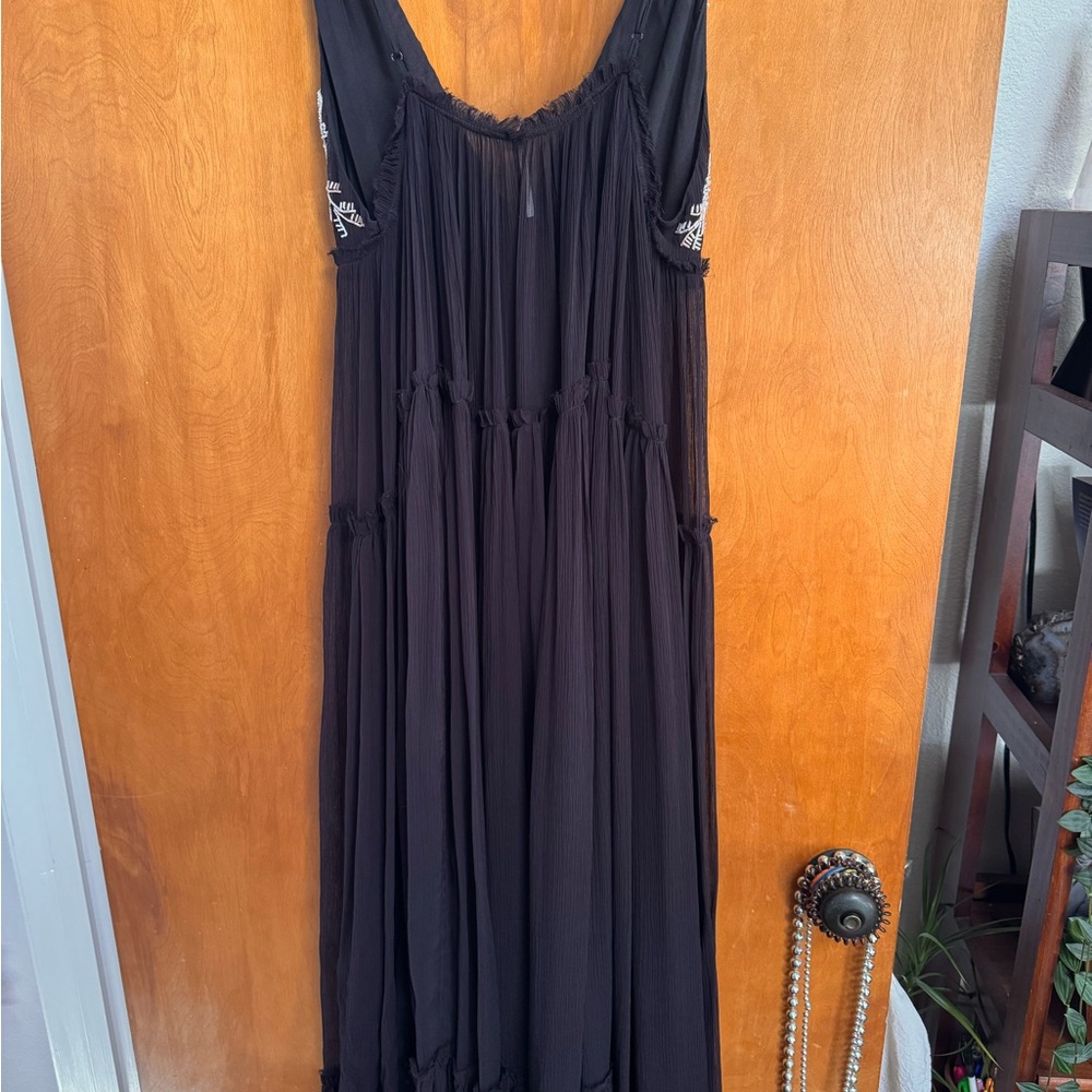 Free People Black Floral Embroidered Maxi Dress - Picture 3 of 5